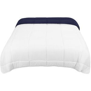 Comforter Quilted Down Alternative Reversible Duvet Insert White/Navy KING
